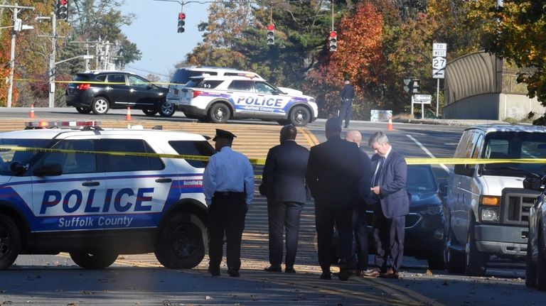 Suffolk County police investigate a deadly shooting on Smithtown Avenue...