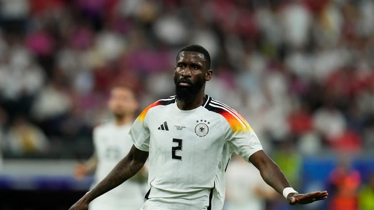 Germany's Antonio Rudiger follows the action during a Group A...