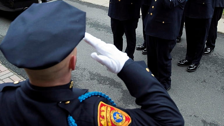A funeral for a Suffolk County police officer.