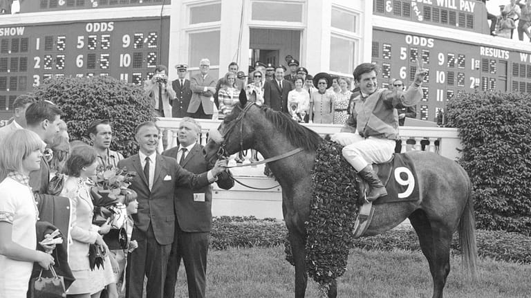 In this May 4, 1968, file photo, jockey Bob Ussery...