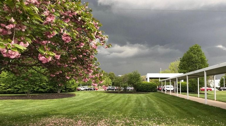 Clouds form in Melville as forecasters issued a severe thunderstorm...