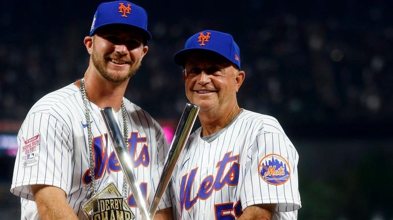 Pete Alonso and Dave Jauss after the 2021 T-Mobile Home Run...