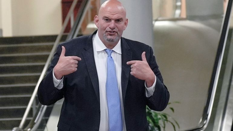 Sen. John Fetterman, D-Pa., is seen at the Senate Subway...