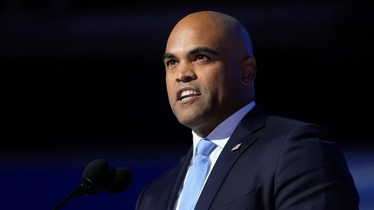 Rep. Colin Allred, D-Texas, speaks during the Democratic National Convention...