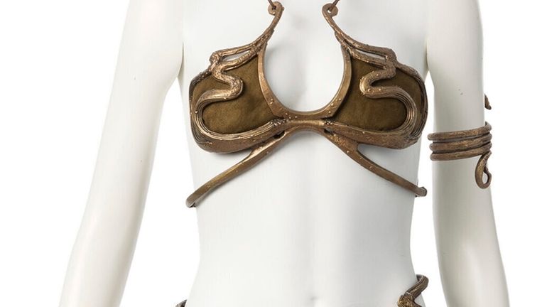 This photo provided by Heritage Auctions shows the gold bikini-style...