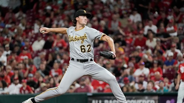 Pittsburgh Pirates pitcher Kyle Nicolas delivers during the fourth inning...