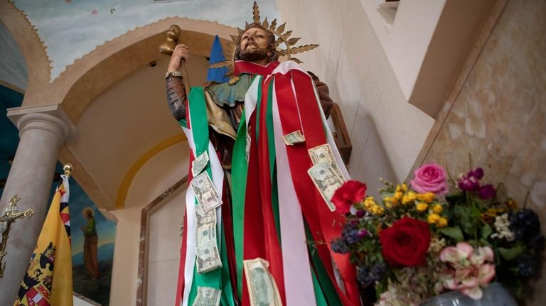 St. Rocco celebrated with donations from attendees in the church...