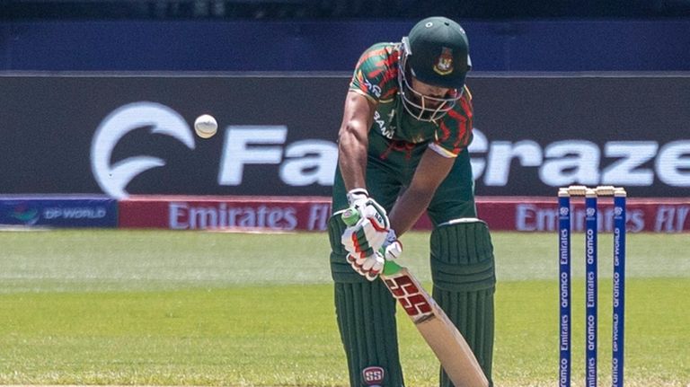 Bangladesh batter Najmul Hossain Shanto during the match against India.