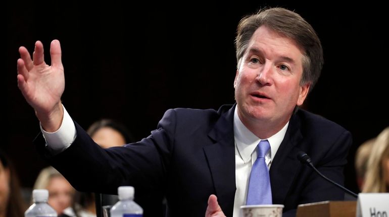 President Donald Trump's Supreme Court nominee, Brett Kavanaugh, testifies before...