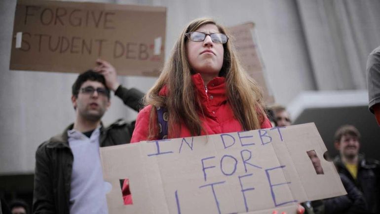 Temple University students protest increased loan costs last week. Consumer...