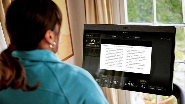 Peloton users can now use Amazon's Kindle app on the video screens...