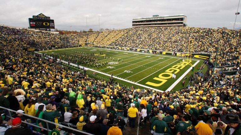 Oregon's Autzen Stadium is viewed during the first quarter of...