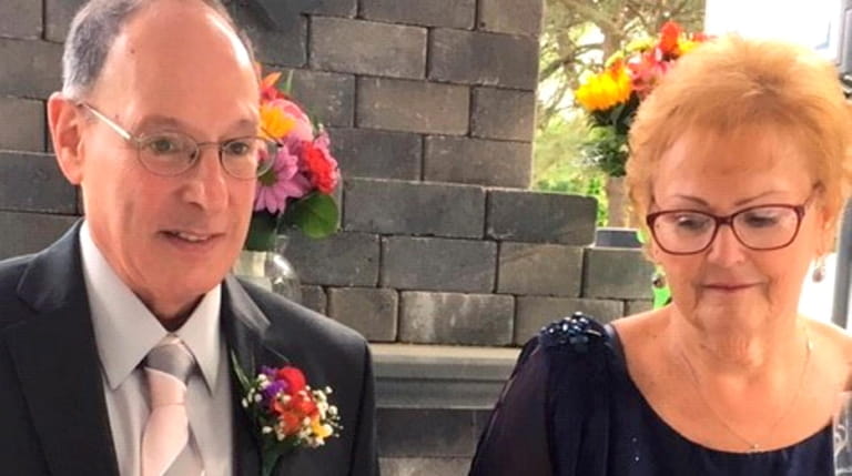 Joe and Kathleen Falco of Amityville on their wedding day...