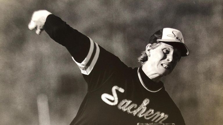 Eric Reichenbach pitches for Sachem on May 30, 1987.