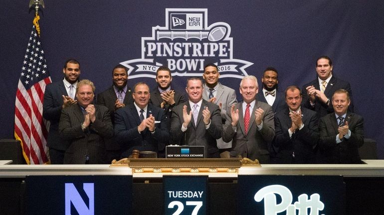 Representatives from Northwestern and Pittsburgh, opponents in the Pinstripe Bowl...