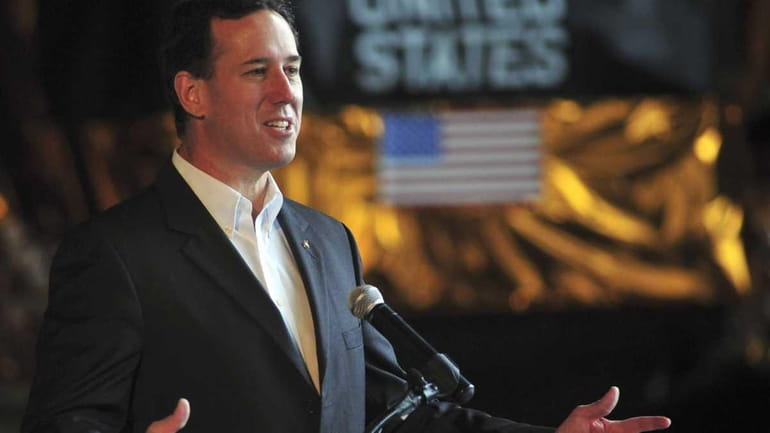 Republican presidential candidate Rick Santorum speaks at the U.S. Space...