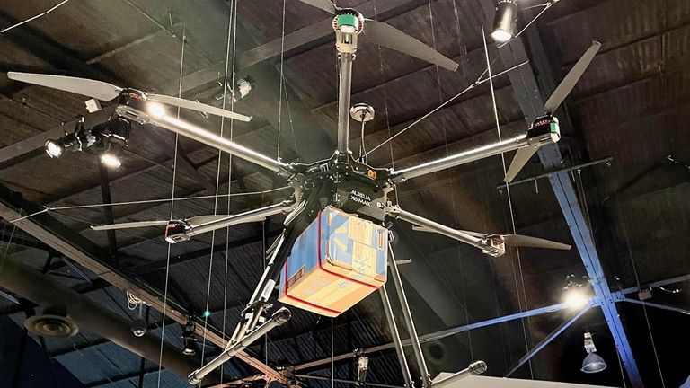 A drone on display at the "The Future is Now: Drones!" exhibition...