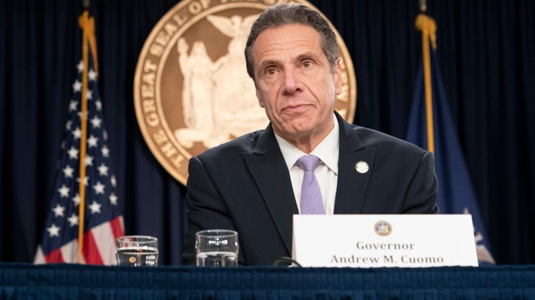 Gov. Andrew M. Cuomo speaks at a news conference in...