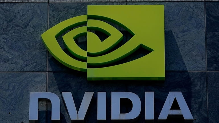 A sign on the Nvidia office building is shown in...