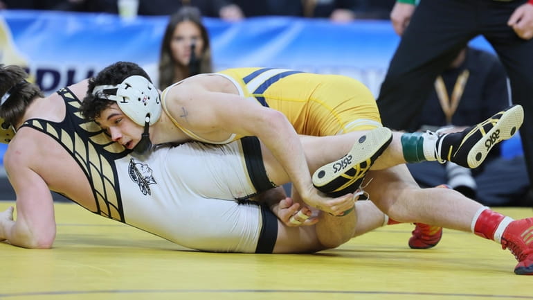 Matt Marlow Northport wrestles Anthony Clem Wantagh in the 118...