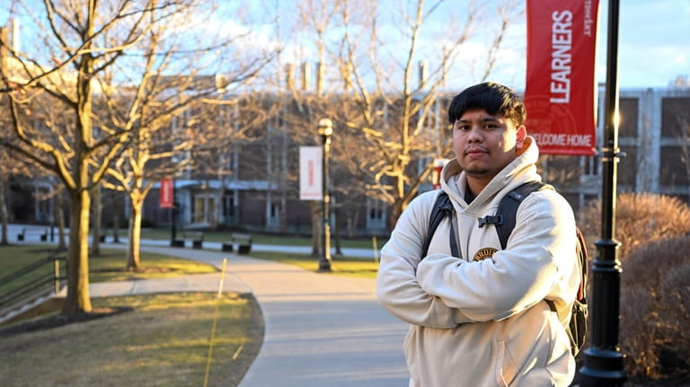 Jesus Noyola, a sophomore attending Rensselaer Polytechnic Institute, poses for...
