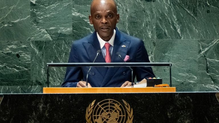 Togo Minister of Foreign Affairs Robert Dussey addresses the 78th...