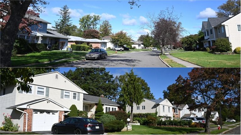 Homes along Otsego Place, top, and Gramercy Drive in Jericho.