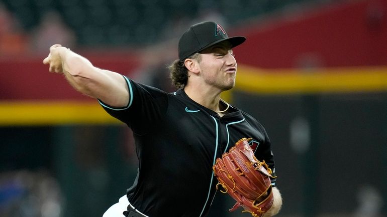 Arizona Diamondbacks pitcher Brandon Pfaadt throws against the Colorado Rockies...