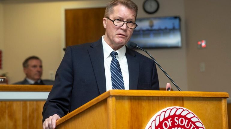 Southold Town Supervisor Scott Russell, pictured in 2019, recently presented his last budget before...