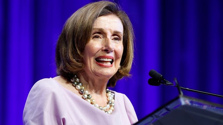 Democratic Speaker Emerita Nancy Pelosi speaks at the North Carolina...