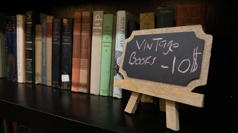 The vintage book section at the Dog-Eared Bard's Book Shop.