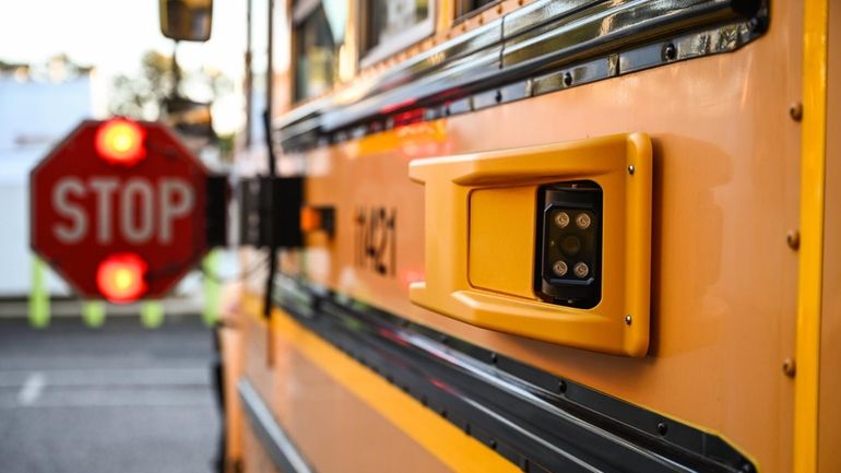 A camera attached to a school bus in Medford.