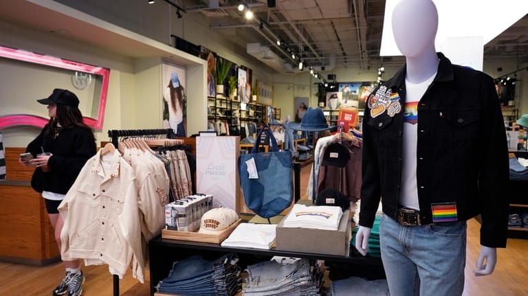 Items from Levi's Pride collection are displayed at Levi's Store...