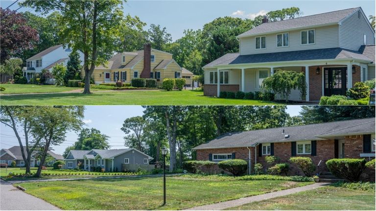 Homes along Wilton Court, top, and Riviera Court in Great...