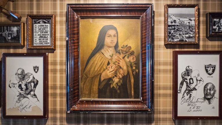 Raiders football memorabilia is displayed on the walls of Killarney's...