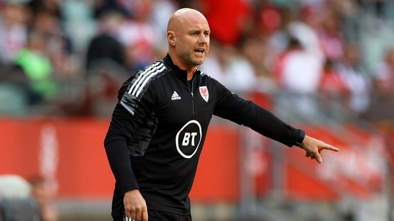 Wales coach Rob Page gestures during the UEFA Nations League...