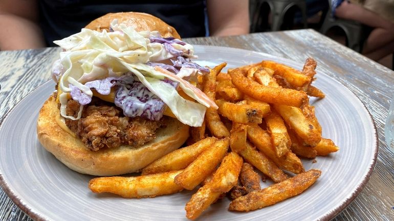 The Sawmill hot chicken sandwich has a tangy slaw and...