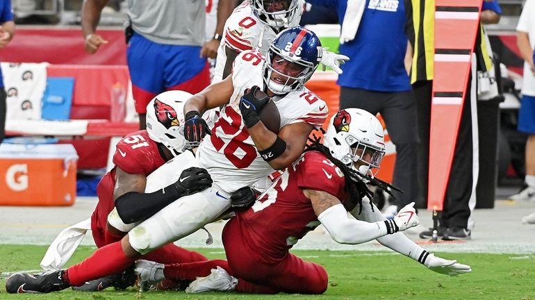 Saquon Barkley of the New York Giants during the fourth...