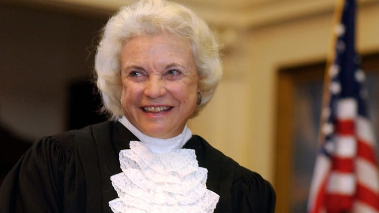 Supreme Court Justice Sandra Day O'Connor is shown before administering...