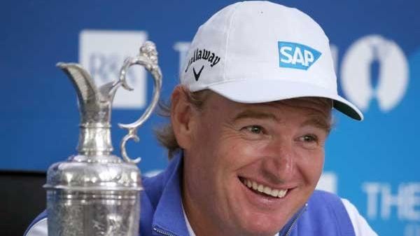 New Open Champion Ernie Els of South Africa after winning...