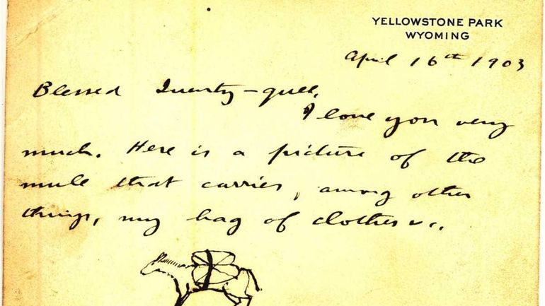 A note card dated April 16, 1903, written by President...