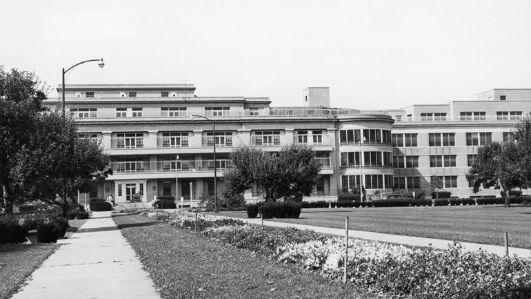 The old Meadowbrook Hospital in Nassau County in the early...