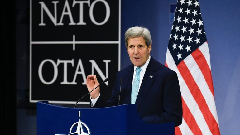 Secretary of State John Kerry speaks during a joint press...