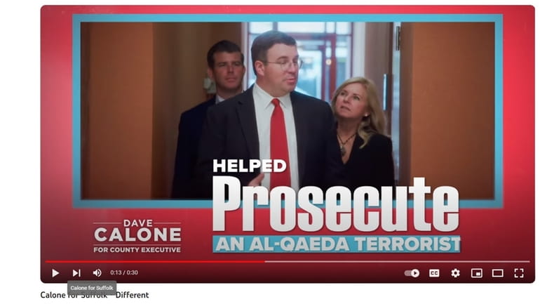 A screen shot of Democrat Dave Calone's video ad for...