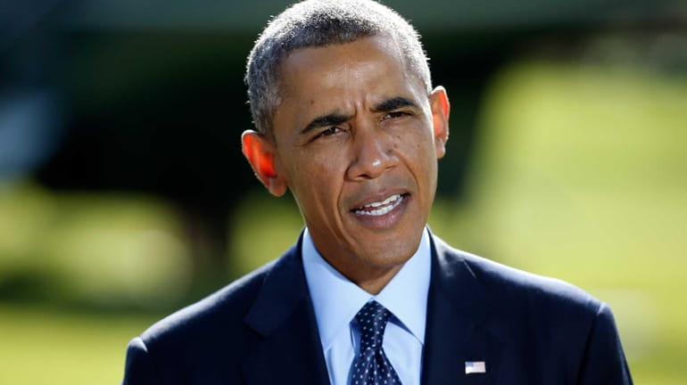 President Barack Obama speaks on Sept. 23, 2014, about the...