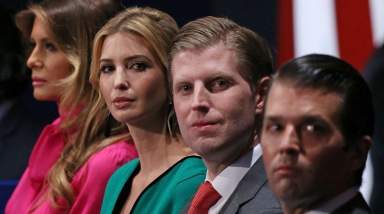 President-elect Donald Trump's family members, from left, wife Melania, daughter...