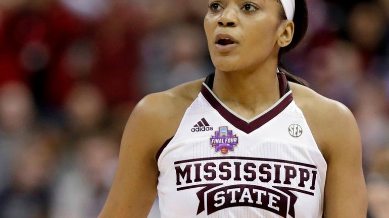 Mississippi State's Victoria Vivians pauses during the second half against...