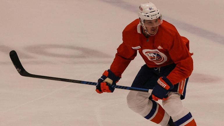 Scott Mayfield at the Islanders' practice facilty during training camp.