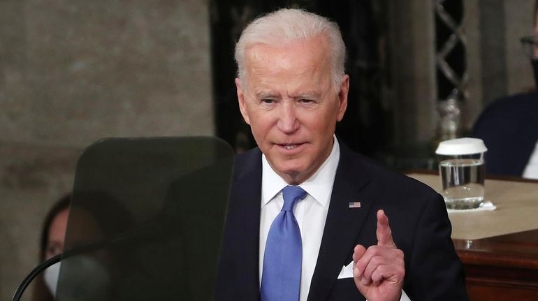 President Joe Biden speaks to a joint session of Congress...