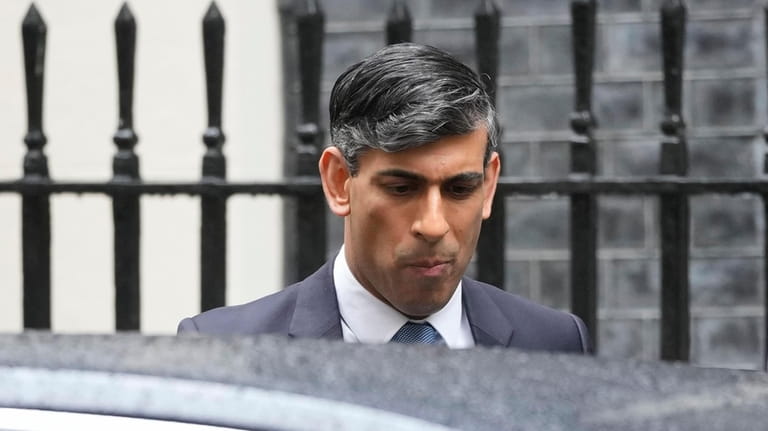 Britain's Prime Minister Rishi Sunak leaves 10 Downing Street to...
